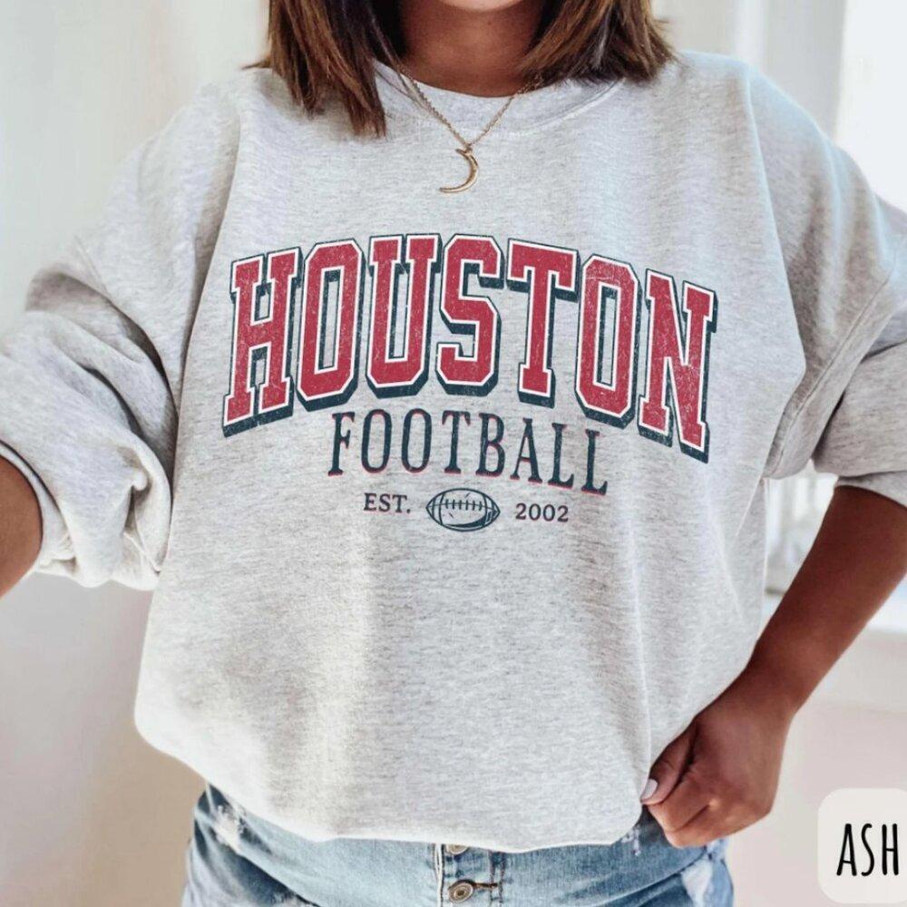 Houston Texas Football Crewneck Sweatshirt Unisex Sweater